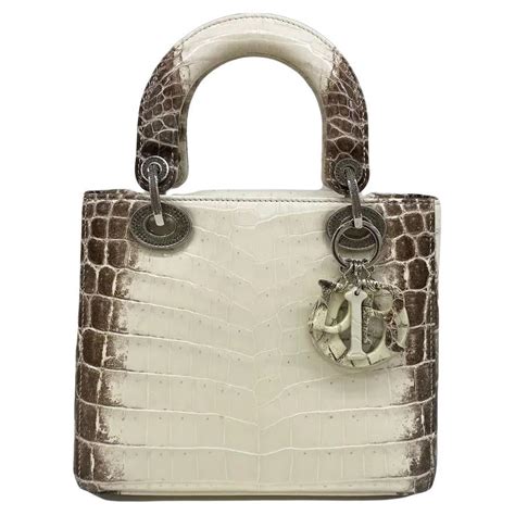 white dior lady bag|Lady Dior crocodile bag.